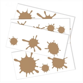 Wall Decor Plus More WDPM1741 Fun Mud Art Room School Splatter and Splotches Wall Vinyl Sticker Dots Decal, 5-Inch-1.75-Inch, Tan, 13-Piece