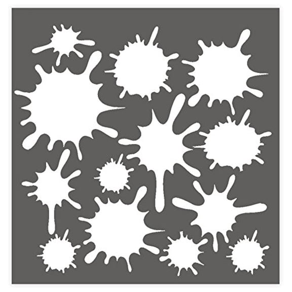 Wall Decor Plus More WDPM1745 Fun Mud Art Room School Splatter and Splotches Wall Vinyl Sticker Dots Decal, 5-Inch-1.75-Inch, White, 13-Piece