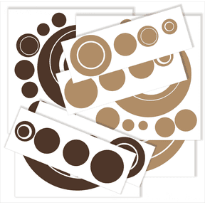 Wall Decor Plus More WDPM222 Wall Vinyl Sticker Decal Circles and Rings, Tan/Chocolate Brown, 50-Piece