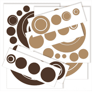 Wall Decor Plus More WDPM222 Wall Vinyl Sticker Decal Circles and Rings, Tan/Chocolate Brown, 50-Piece