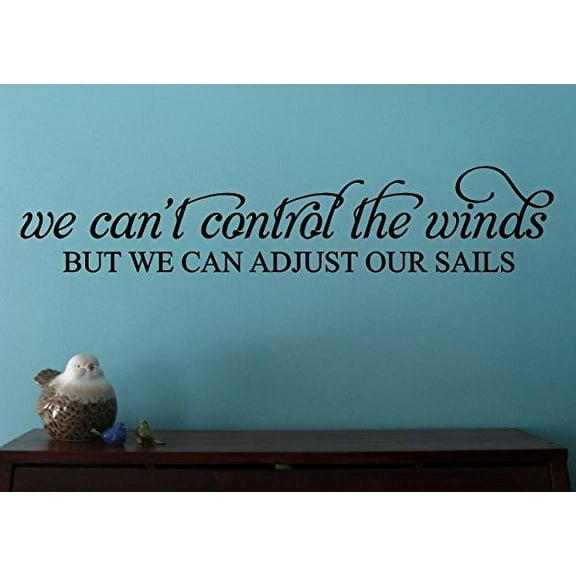 Wall Decor Plus More WDPM3517 We Can't Control The Wind Inspirational Wall Decal Quote 36 by 7" Black