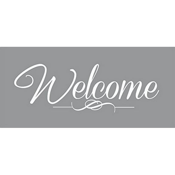 Wall Decor Plus More WDPM3915 Welcome Sticker for Front Door Modern Wall Art Vinyl Decals, 15 x 5', White