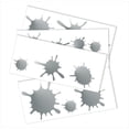 thumbnail image 1 of Wall Decor Plus More WDPM1739 Fun Mud Art Room School Splatter and Splotches Wall Vinyl Sticker Dots Decal, 5-Inch-1.75-Inch, Metallic Silver, 13-Piece, 1 of 4