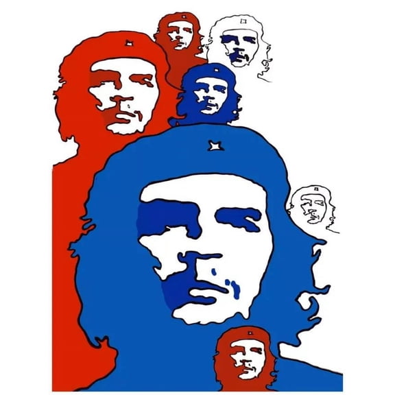 Wall Decor Poster.Fine Graphic Art Design.Red White Blue Che.Room Home art. 11 x 17 Inch Poster