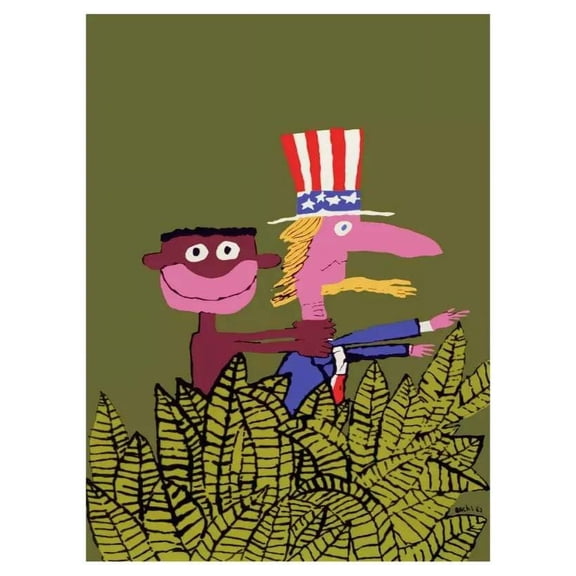 Wall Decor Poster.Fine Graphic Art Design.Uncle Sam by neck.Room Home art. 16 x 24 Inch Poster