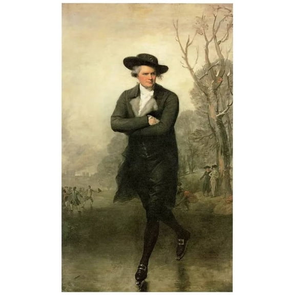 Wall Decor Poster.Victorian Man Ice skating.Room Home art decoration design. 16 x 24 Inch Poster