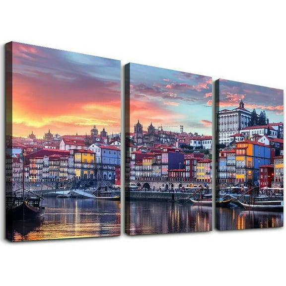 Wall Decor Posters for Room Aesthetic Old Town Skyline Poster 1 Canvas Painting Wall Art Poster for Bedroom Living Room Decor