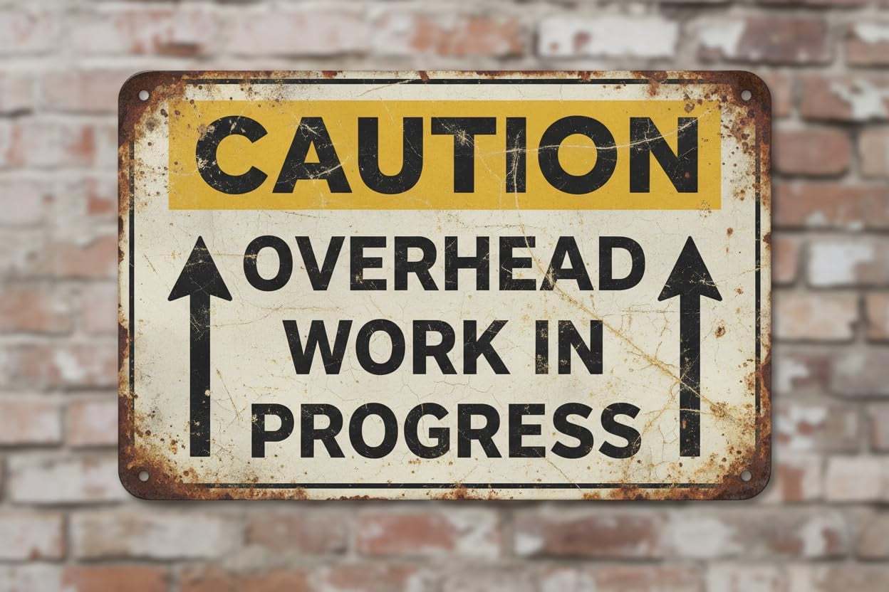 Wall Decor Safety - Overhead Work In Progress Caution Sign Metal Sign ...