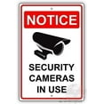 thumbnail image 1 of Wall Decor Safety Warning Signs Notice Security Cameras in Use Camera Surveillance Property Safety Alert Caution Warning Aluminum Metal Tin Sign Plate. 12 X 8 Inches Warning Signs., 1 of 5