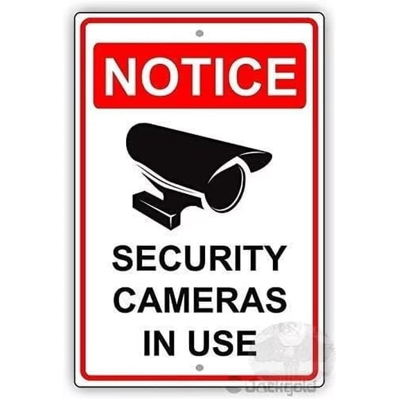 Wall Decor Safety Warning Signs Notice Security Cameras in Use Camera Surveillance Property Safety Alert Caution Warning Aluminum Metal Tin Sign Plate. 12 X 8 Inches Warning Signs.