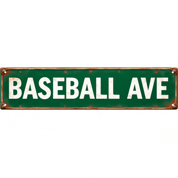 Wall Decor Sign 16*4 inches "BASEBALL AVE" vintage street sign Man Cave Sports decor