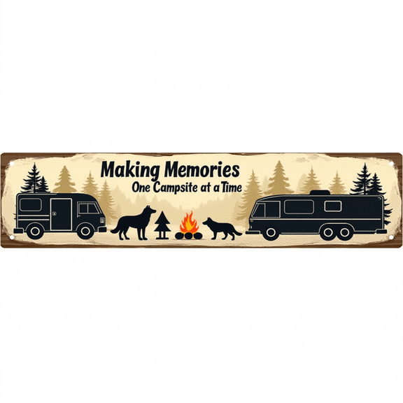 Wall Decor Sign 16*4 inches "MAKING MEMORIES ONE CAMPSITE AT A TIME" Camping RV decor