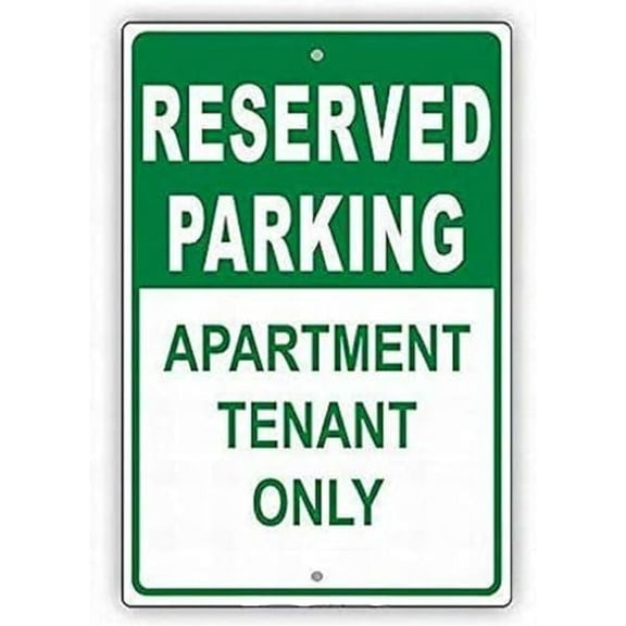 Wall Decor Sign Reserved Parking Apartment Tenant Only Green Metal Tin Sign Business Sign Metal Tin Sign 8 X 12 Inch