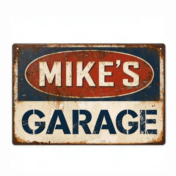 Wall Decor Sign, Vintage Funny Beware Mike Warning, 1 Piece Rustic Metal Sign, for Home Garage Man Cave Workshop Indoor Outdoor Wall Decoration