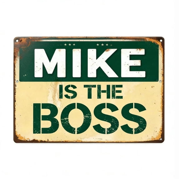 Wall Decor Sign, Vintage Funny Beware Mike Warning Tin Sign, 1 Piece Distressed Retro Sign, for Home Garage Bar Man Cave Shop Indoor Outdoor Wall Decoration