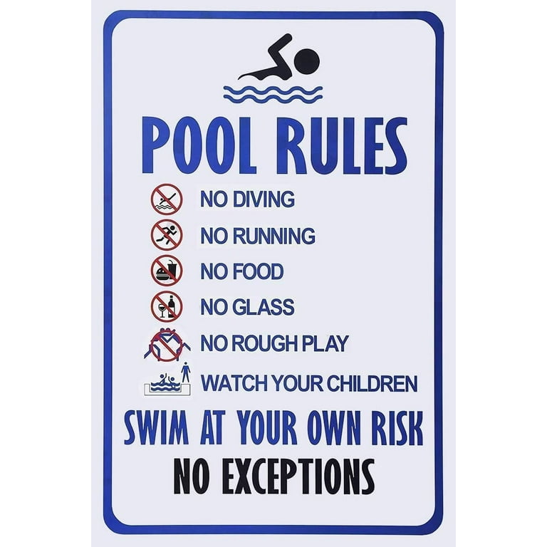 Danger No Diving in Pool Warning Wall Sign Danger No Diving in Pool Warning Wall Sign