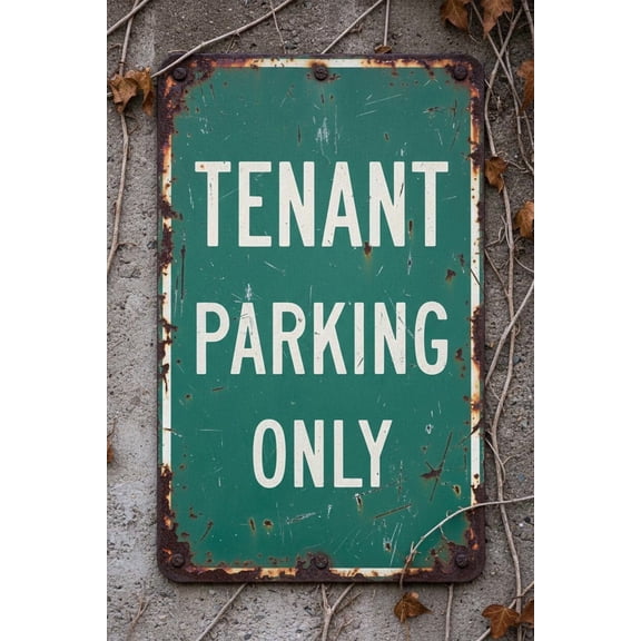 Wall Decor Tenant Parking Only (ii) Metal Sign 8 X 12 Inches Clear Signage For S, Fences Vintage Signs Aluminum Plates Printed
