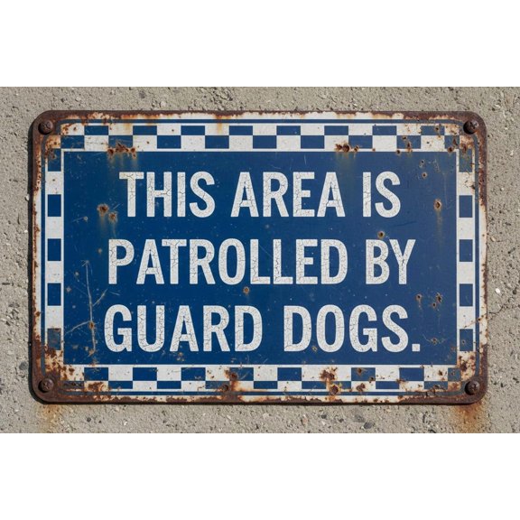 Wall Decor This Area Is Patrolled Security Sign Metal Sign 8"x12" Clear Signage For S, Fences Vintage Signs Aluminum Plates Printed