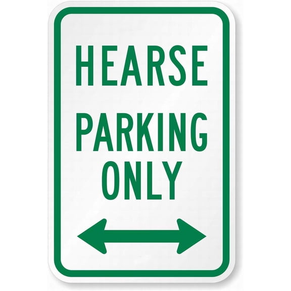 Wall Decor Warning Sign Decor 8x12 Tin Metal Signs Hearse Parking Only Sign with Bidirectional Arrow Safety Sign Novelty Signs