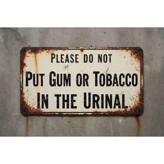 Wall Decor Warning Sign Please Do Not Put Gum Or Tobacco In The Urinal Road Business 8x12 Inches Aluminum Metal Tin Vintage Signs Plates Printed
