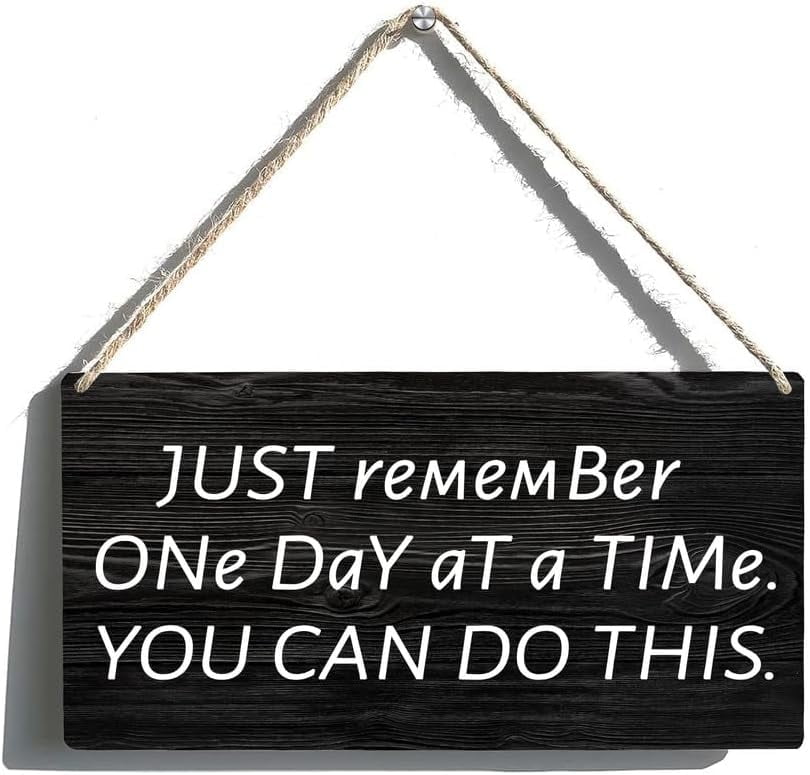 Wall Decor Wood Sign Just Remember One Day At A Time Perfect For Farmhouse Style Rustic Decor