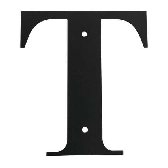 Wall Decor with Metal Crafted Letter T, Small, Black