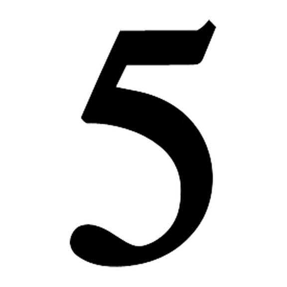 Wall Decor with Metal Crafted Number 5, Small, Black