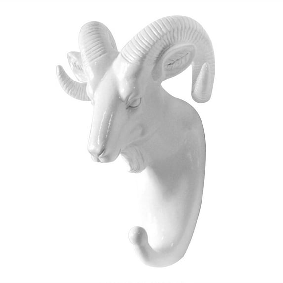 Wall Decoration Home Accessories Living Room Hanger Resin Animal Wall Hanger Key Kitchen Coat Clothes Towel Hooks Handbag Holder White goat
