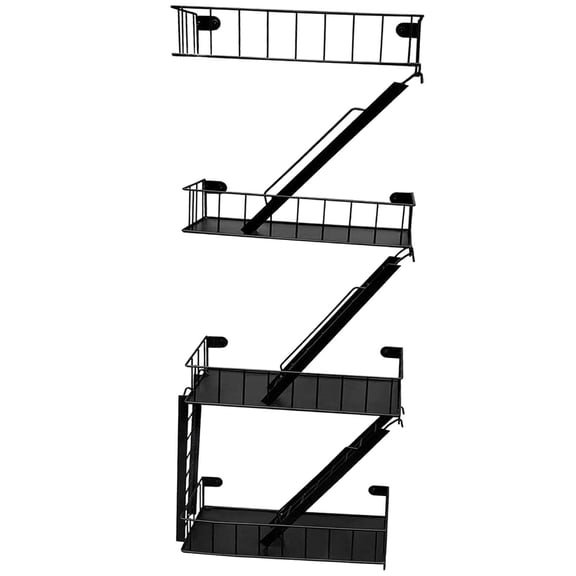 Wall Decorative Shelf Fire Escape Iron Art Organizer Vintage Iron Material for Balcony Bathroom Living Room