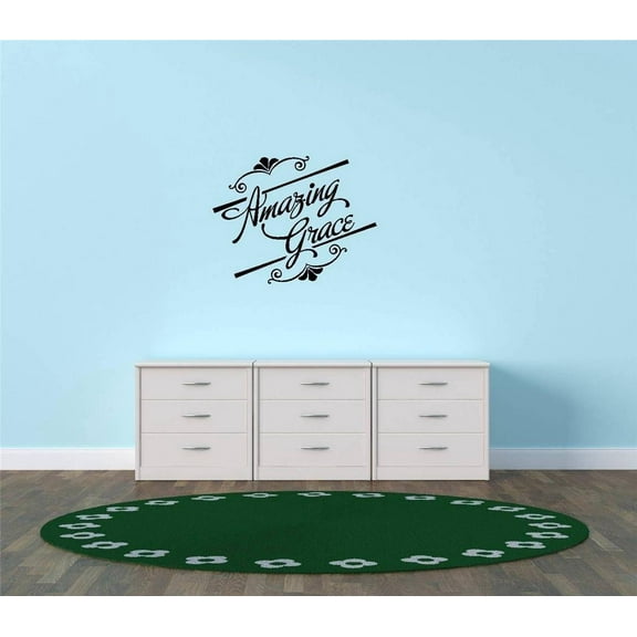 Custom Wall Decal Vinyl Sticker : amazing grace Quote Home Living Room Bedroom Decor 10x20"