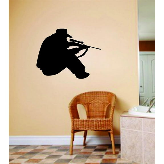 Wall Design Pieces Animal Hunting Hunter Man Gun Boys Kids Bed Room Sports 20 X 20 Inches