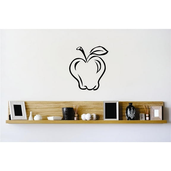 Do It Yourself Wall Decal Sticker Apple Fruit With Leaf Home Mural 12x12"