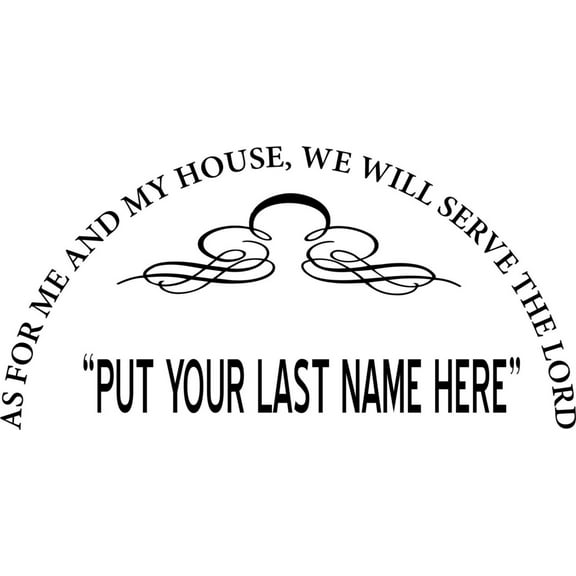 Wall Design Pieces As For Me & My House We Will Serve The Lord Bible Quote Personalized Family Name Included 20 X 40"