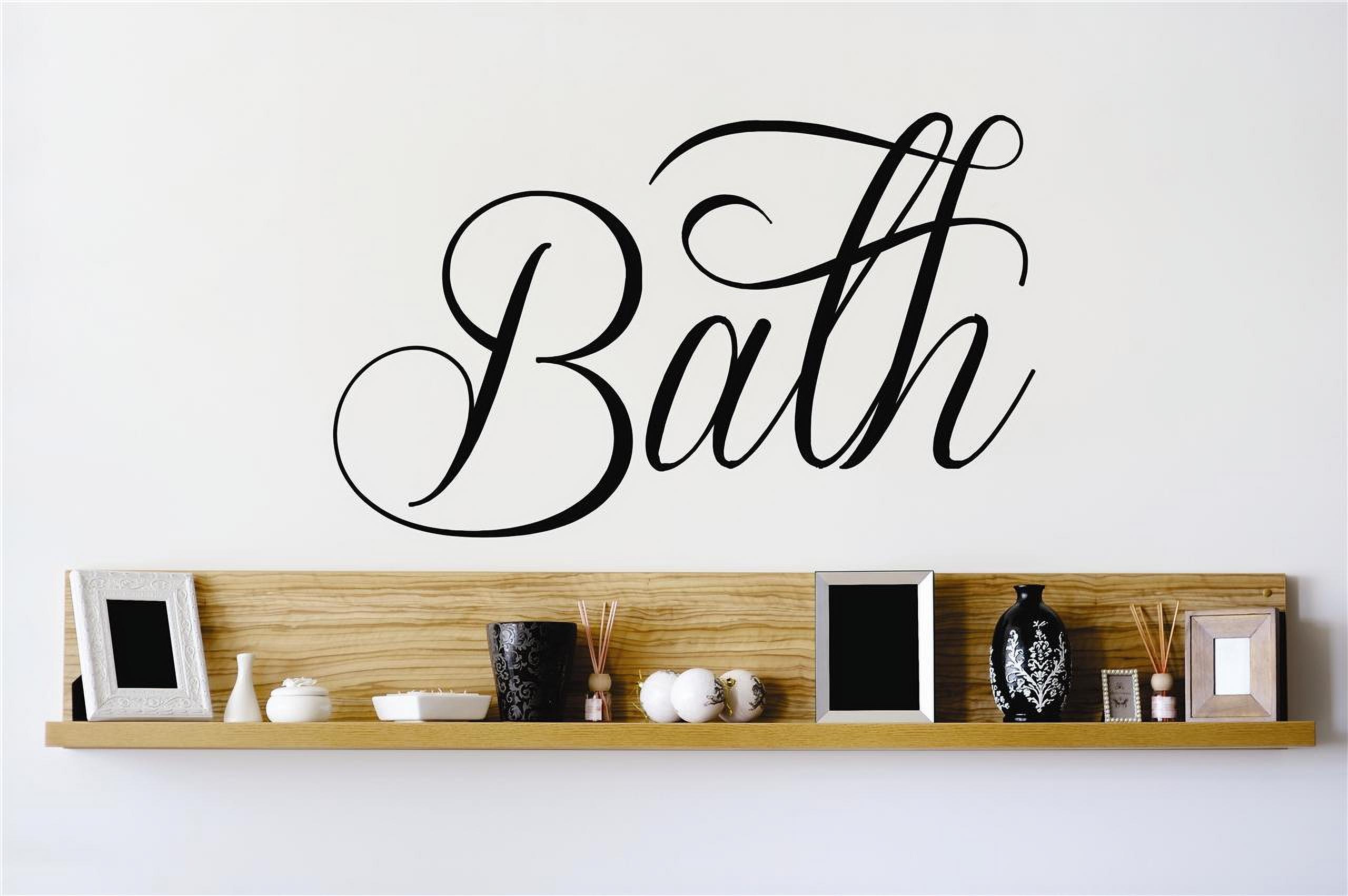 Wall Design Pieces Bath Lettering Tub Bathroom Quote 20x20 Inches ...