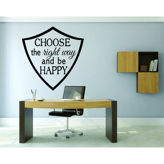 Wall Design Pieces Choose The Right Way And Be Happy Inspirational Life Quote Bible God 20x30 Inches