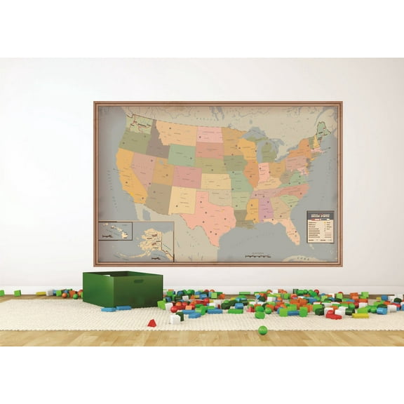 Wall Design Pieces Colorful United States Of America Us Map Classroom School Learning Teaching 20x30 Inches