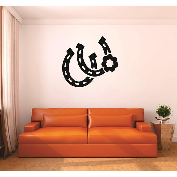Wall Design Pieces Cowgirl Western Horseshoe Flower 12x18"