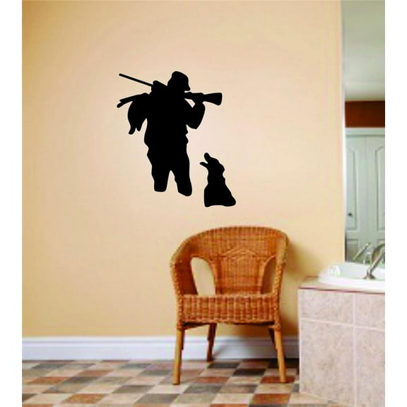 Wall Design Pieces Deer Buck Head Animal Hunting Hunter Man Gun Boys Kids Bed Room Sports Hobby Peel 16x32 Inches