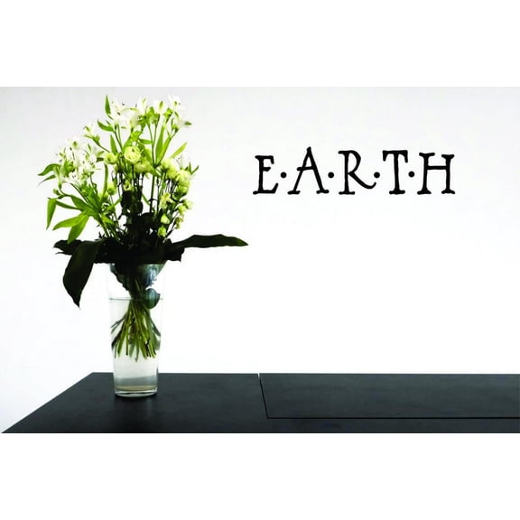 Wall Design Pieces Earth Text Lettering Quote 12 Inches X 30 Inches