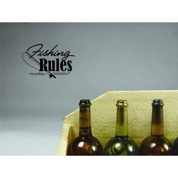 Wall Design Pieces Fishing Rules Outdoor Sports Wildlife Men 10x20"