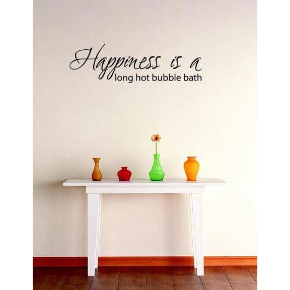 Wall Design Pieces Happiness Is A Long Bubble Bath Bathroom Quote Bathroom 10 X20" -