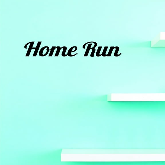 Wall Design Pieces Home Run Baseball Sports Quote Sign Boy Girl Childrens 8x30 Inches