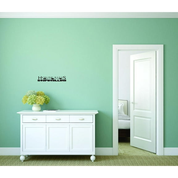 Wall Design Pieces House Rules Story Telling Kids Teens Boy Girl Kids Mom Dad Family Quote 16 X40"