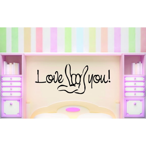 Wall Design Pieces I Love You Hand Sign Quote 20x30"