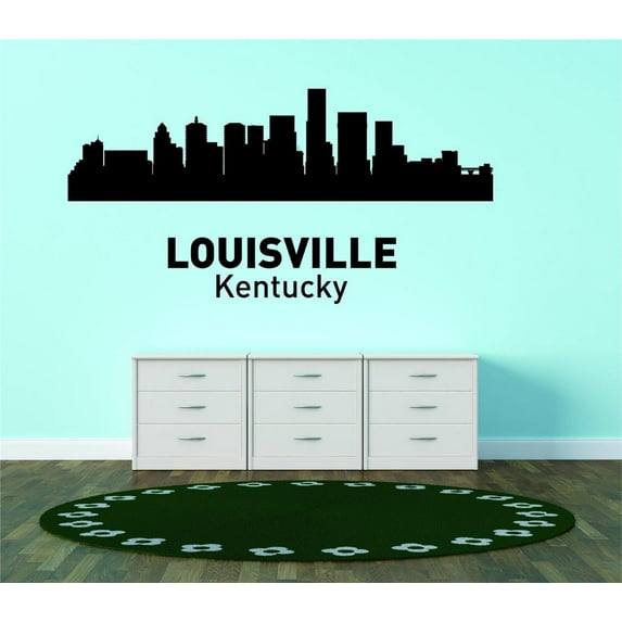 Wall Design Pieces Louisville Kentucky United States Major City Geographical Map Landmark 18x42