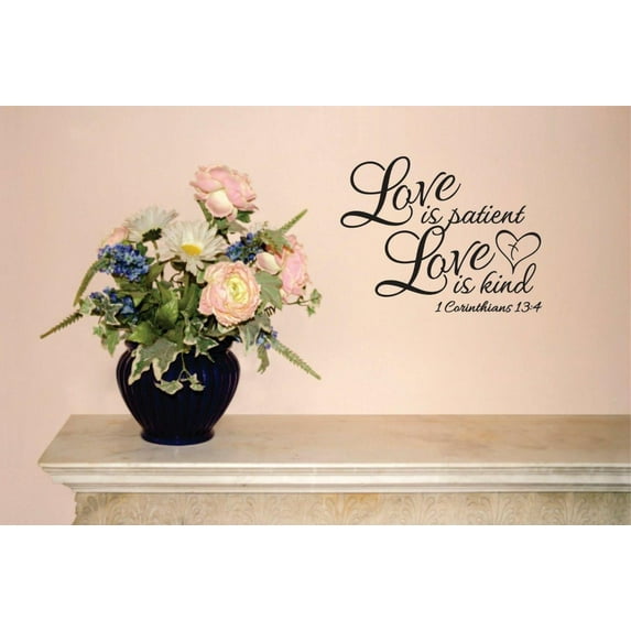 Wall Design Pieces Love Is Patient Love Is Kind Text Lettering Quote 12 X18"