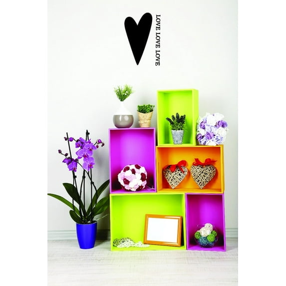 Wall Design Pieces Love Love Love Bathroom 14x28 Inches