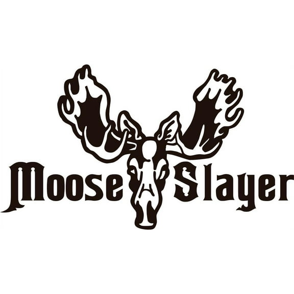 Wall Design Pieces Moose Slayer Moose Head Image Animal Hunting Hunter Man Gun Boys Kids Bed Room Sports 10 X 20 Inches