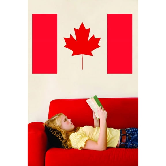 Wall Design Pieces National Flag Of Canada Canadian Maple Leaf Logo 20x40 Inches