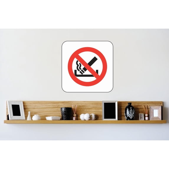 Wall Design Pieces No Smoking Symbol Diagram Sign Logo Image Bathroom 16 X16" -